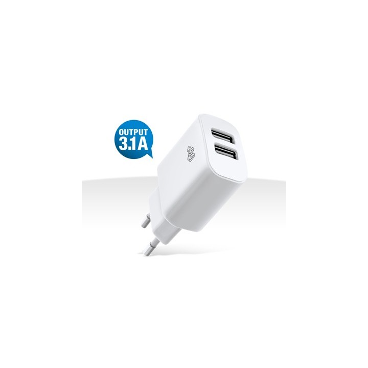 Caricatore da rete/Travel charger Doppio USB Totale 3.1A Bianco