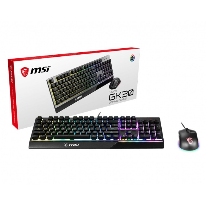MSI Vigor GK30 Combo tastiera USB QWERTY Inglese britannico Nero