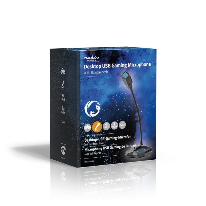 Nedis GMICGU100BK microphone Black, Blue PC microphone