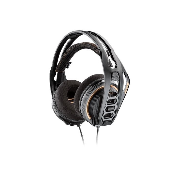 POLY RIG 400 Headset Wired Head-band Gaming Black, Orange