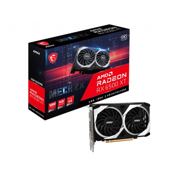 MSI RADEON RX 6500 XT MECH 2X 4G OC scheda video AMD 4 GB GDDR6