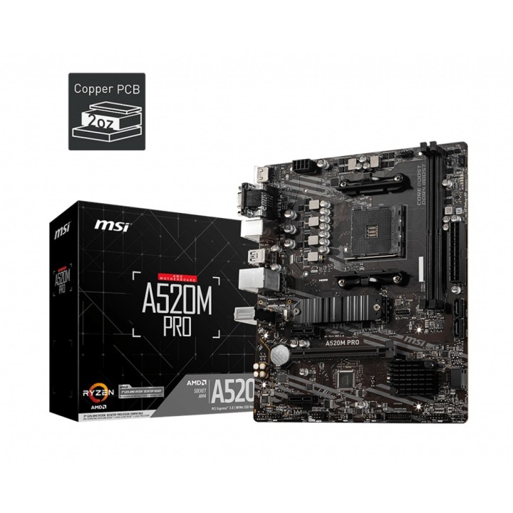 MSI A520M PRO scheda madre AMD A520 Presa AM4 micro ATX