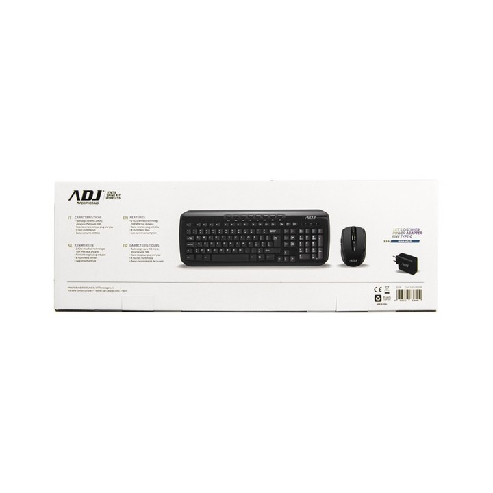 Adj KW118 keyboard RF Wireless QWERTY Italian Black