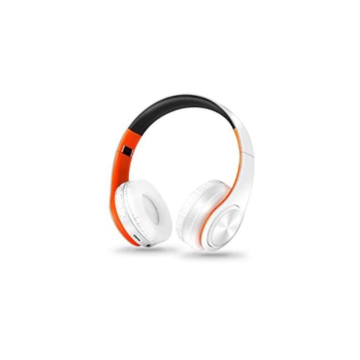 ASH-600KX Wireless Headset Stereo Sound & Ultra Compact Bianco-Arancione