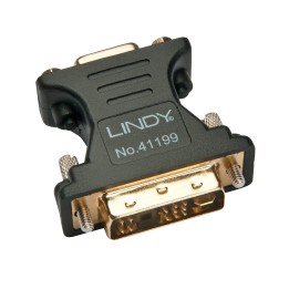 Lindy 41199 adattatore per inversione del genere dei cavi VGA DVI-I Nero, Oro