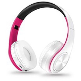 ASH-600KX Wireless Headset Stereo Sound & Ultra Compact Bianco-Rosa