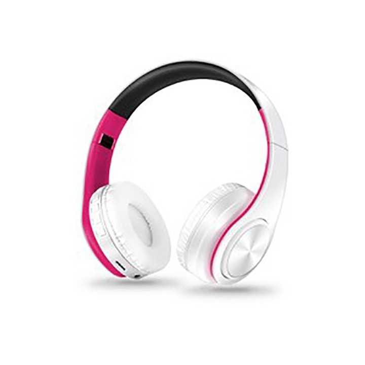 ASH-600KX Wireless Headset Stereo Sound & Ultra Compact Bianco-Rosa
