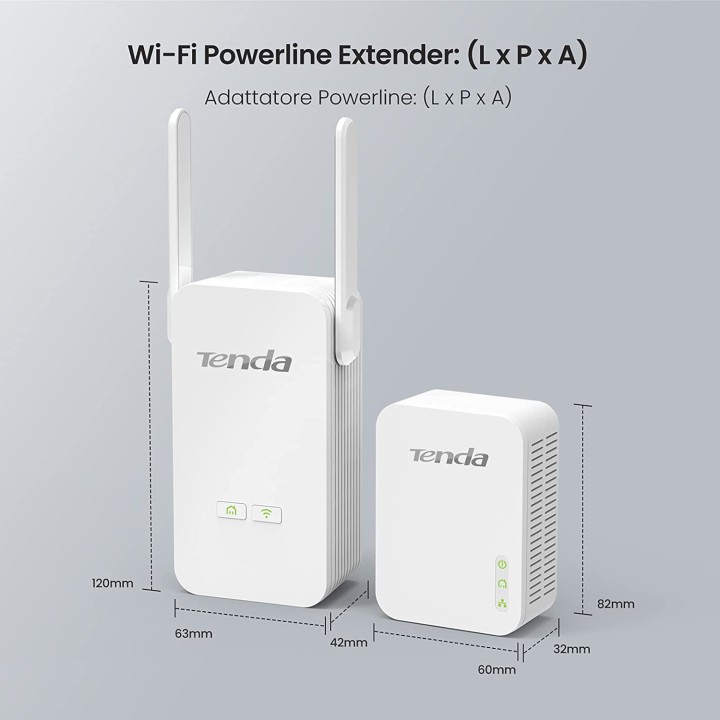 Tenda PH5 moltiplicatore di rete Trasmettitore di rete Bianco 10, 100, 1000 Mbit/s