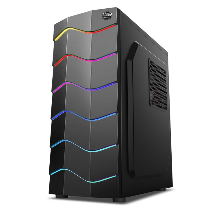 MACH POWER CASE GAMING 1 LED RGB, 1 FAN RGB, 3 USB, ACRYL. PANEL