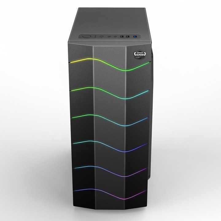 MACH POWER CASE GAMING 1 LED RGB, 1 FAN RGB, 3 USB, ACRYL. PANEL