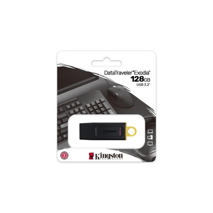 Kingston Technology DataTraveler Exodia unità flash USB 128 GB USB tipo A 3.2 Gen 1 (3.1 Gen 1) Nero