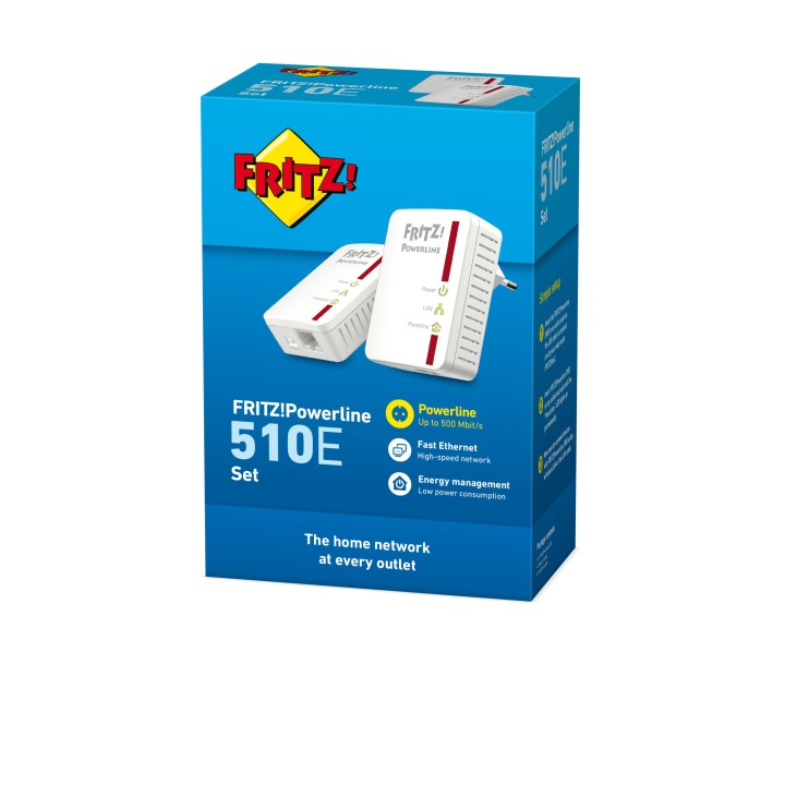 FRITZ!Powerline 510E Set International 500 Mbit/s Collegamento ethernet LAN Bianco 2 pz