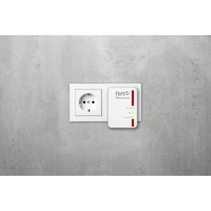FRITZ!Powerline 510E Set International 500 Mbit/s Collegamento ethernet LAN Bianco 2 pz