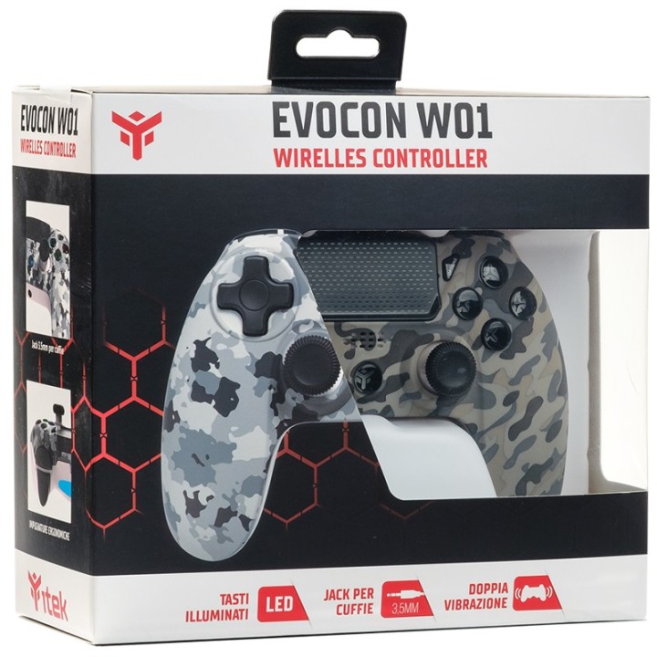 itek EVOCON ADV W01 Mimetico, Bianco Bluetooth/USB Gamepad PlayStation 4, Playstation 3, Tablet PC