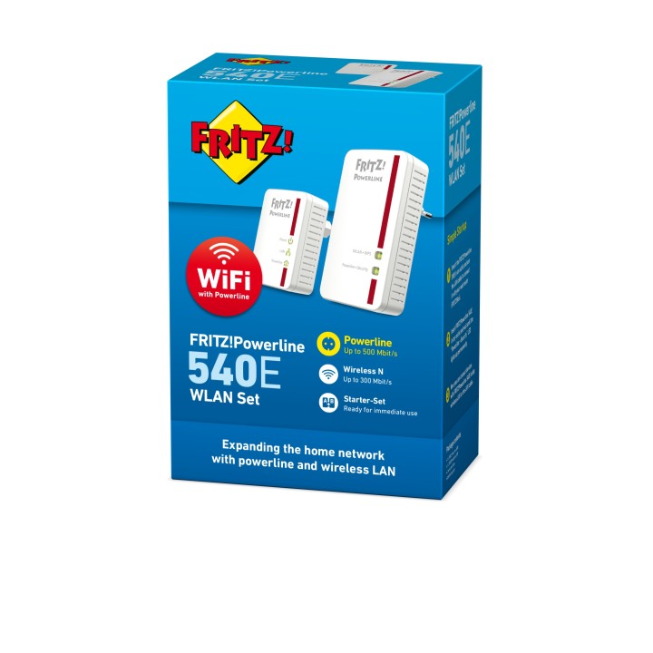 FRITZ!Powerline 540E WLAN Set International 500 Mbit/s Collegamento ethernet LAN Wi-Fi Bianco 2 pz