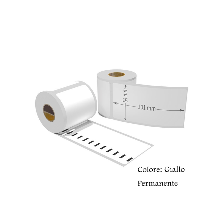 Etichette adesive permanente per DYMO DM-99014Y 101mm*54mm gialle 220pz