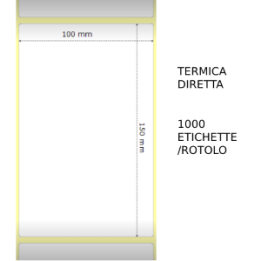 Termica diretta Etichette permanente per ZEBRA 100mm*150mm 1000pz
