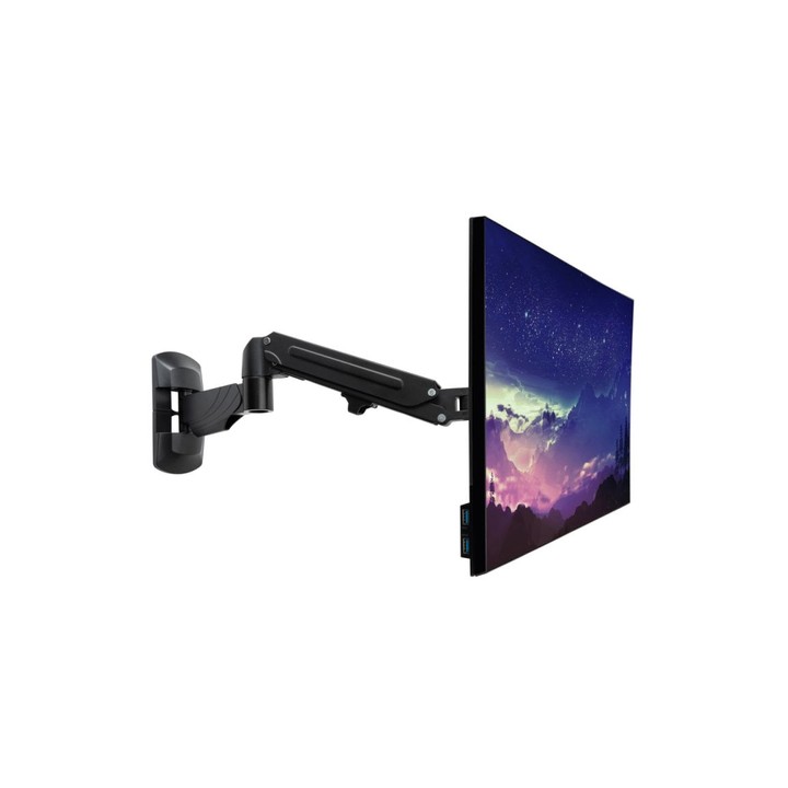 Supporto a parete per display con braccio a gas - Nero - Montaggio a parete di un singolo display co