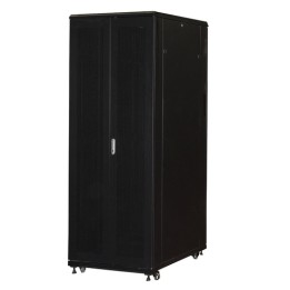 ARMADIO RACK 19 42U (A)2055, (L)800, (P)1000 PORTA TRAFORATA COLORE NERO CON GUIDACAVI LATERALE