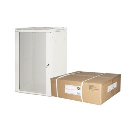 ARMADIO RACK 19 18 UNITA DA MURO (A) 905 x( L) 600 x (P) 450 GRIGIO DISASSEMBLATO PORTA VETRO