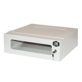 ARMADIO RACK 19 3U PROFONDITA 360 MM COLORE GRIGIO CON PORTA VETRO (AxPxL) CM 16x36x54