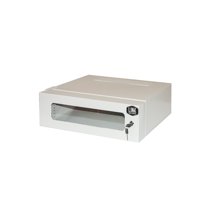 ARMADIO RACK 19 3U PROFONDITA 360 MM COLORE GRIGIO CON PORTA VETRO (AxPxL) CM 16x36x54