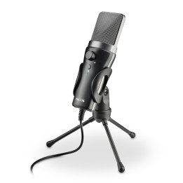 NGS MS120 USB: microfono USB con supporto per treppiede. Ideale per PC o laptop. Suono chiaro. Regol