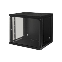 ARMADIO RACK 19 9 UNITA DA MURO PER RETI (A)485 X (L)540 X (P) 450 MM COLORE NERO PORTA VETRO