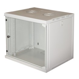 ARMADIO RACK 19 9 UNITA DA MURO PER RETI (A)485 X (L)540 X (P) 450 MM COLORE GRIGIO PORTA VETRO