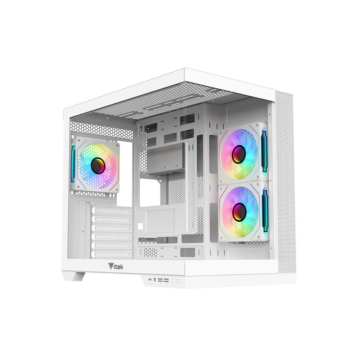ITEK CASE DARK CAVE DS, GAMING TOWER, ATX, 3X12CM ARGB FAN, 2XUSB3, TYPE-C, SIDE FRONT PANEL TEMP