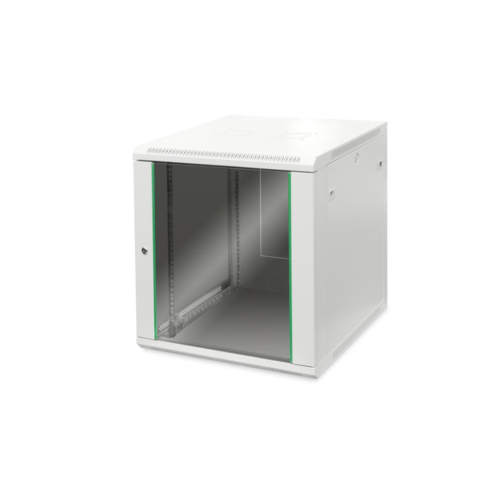 ARMADIO RACK 19 16 UNITA DA MURO (A)816 X (L)600 X PROFONDITA 600 MM. COLORE GRIGIO PORTA VETRO