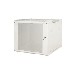 ARMADIO RACK 19 6 UNITA DA MURO (A) 370 x (L) 600 x (P) 450 GRIGIO DISASSEMBLATO PORTA VETRO