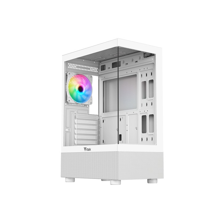 ITEK CASE SHOWBUI 33W,GAMING TOWER ATX, 12CM ARGB FAN, USB3, SIDE FRONT PANEL TEMP GLASS, WHITE
