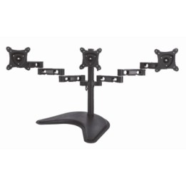 BRACCIO DA TAVOLO CON BASE PER TRE VIDEO FINO A 15 KG DA 13 A 21 FINO A VESA 100X100