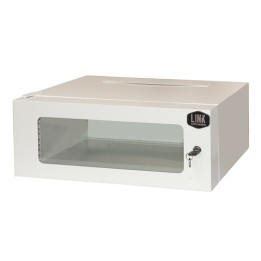 ARMADIO RACK 19 4U PROFONDITA 360 MM COLORE GRIGIO CON PORTA VETRO (AxPxL) CM 21x36x54
