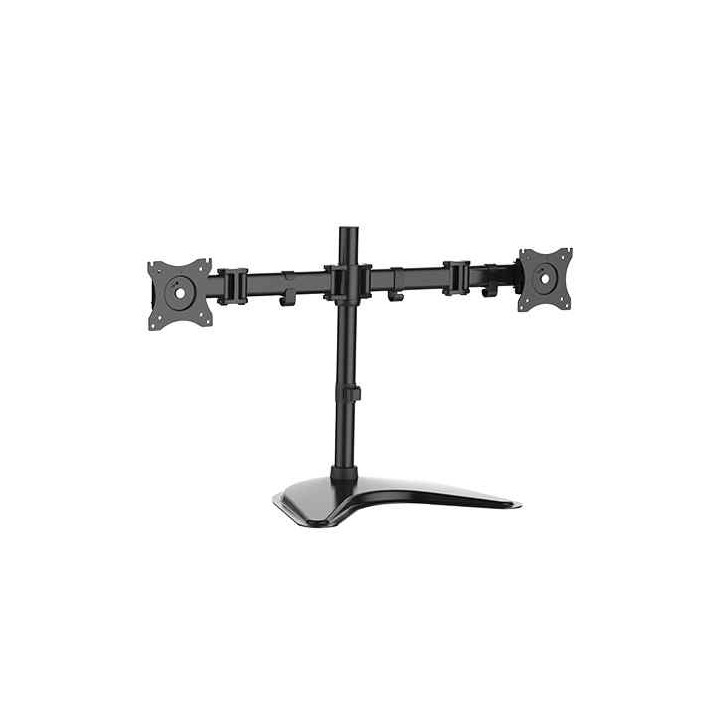 BRACCIO SUPPORTO DA TAVOLO CON BASE PER 2 MONITOR 13-27 FINO A 8 KG A 3 SNODI