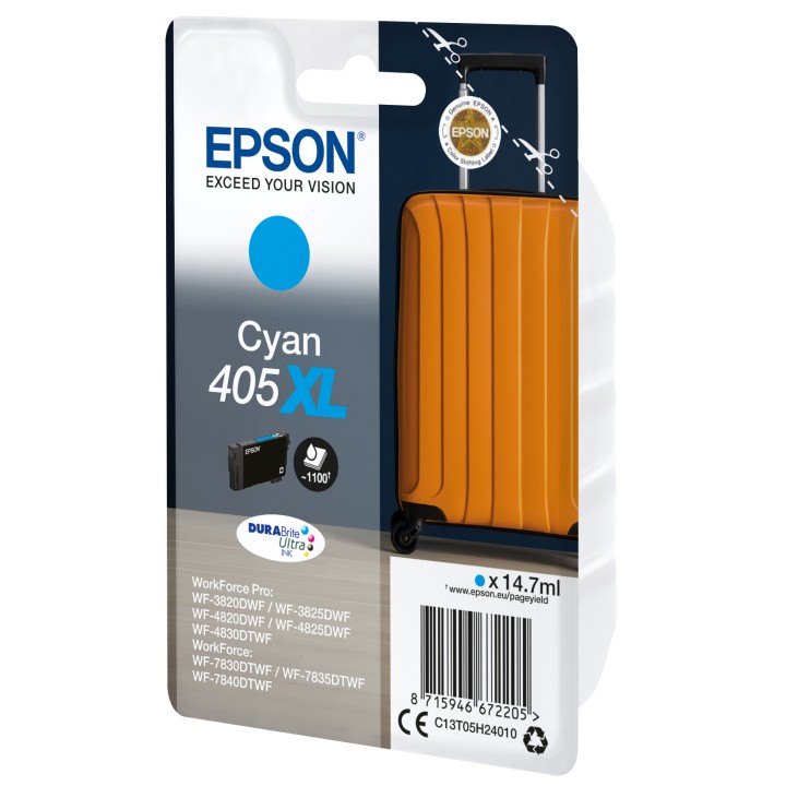 EPSON CARTUCCIA VALIGIA 405 CIANO CAPACITA ALTA C13T05H24010 NO BLISTER