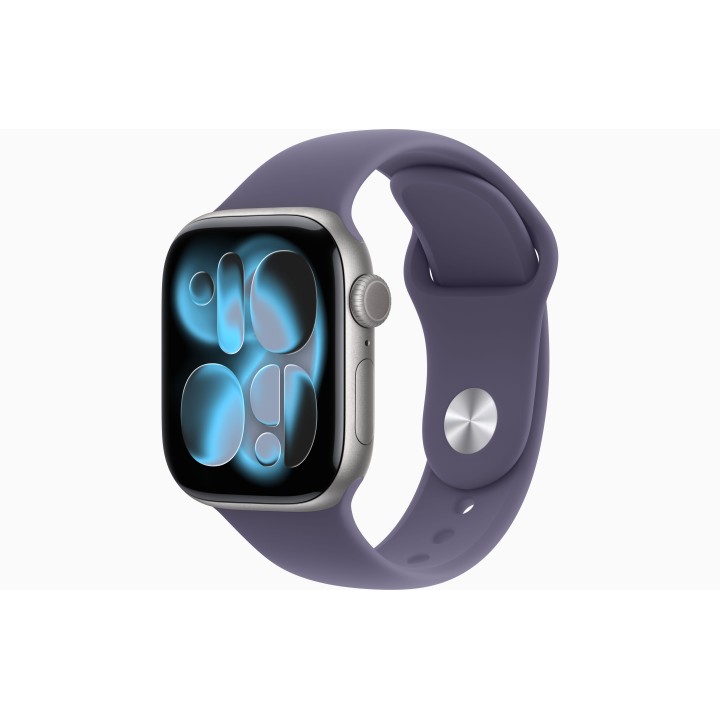 APPLE WATCH SERIES 11GPS E CELLULAR 46MM SILVER ALUMINIUM CASE WITH PURPLE FOG SPORT BAND, M/L