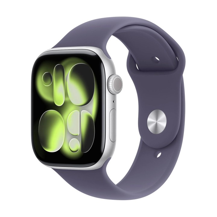 APPLE WATCH SERIES 11GPS E CELLULAR 46MM SILVER ALUMINIUM CASE WITH PURPLE FOG SPORT BAND, S/M