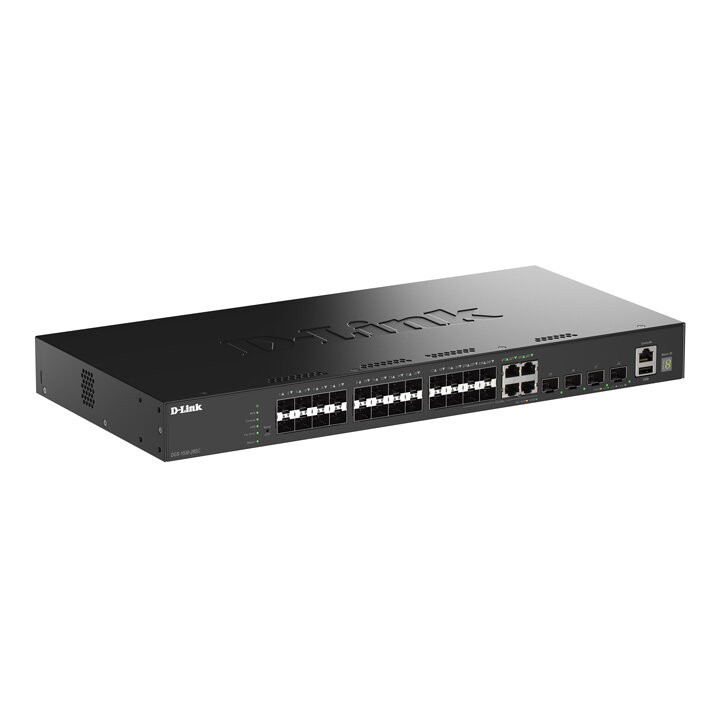 D-LINK SWITCH 28-PORT GIGABIT SFP STACKABLE SMART MANAGED SWITCH WITH 4 X COMBO AND 4 X 10G SFP+ POR