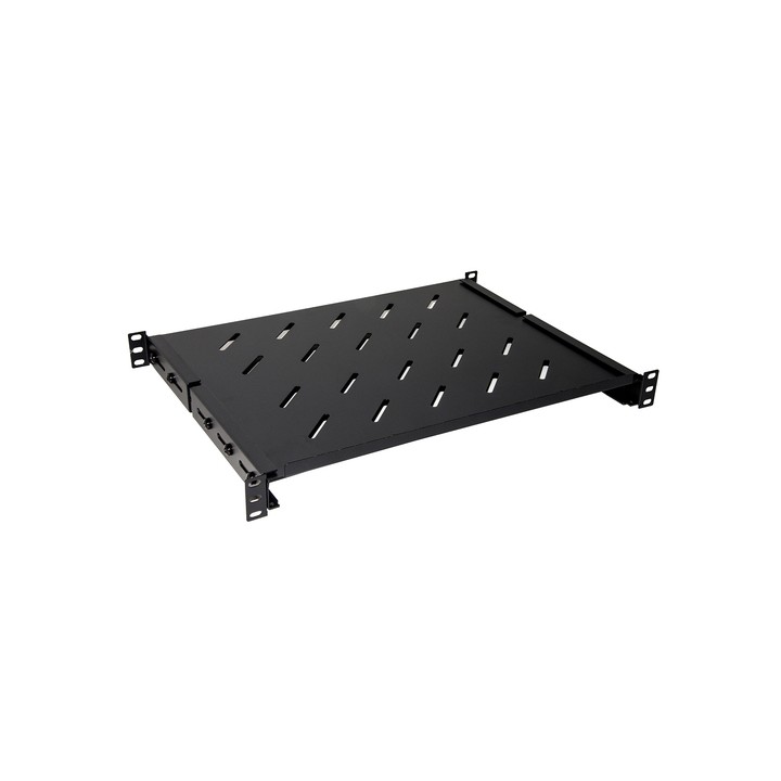 RIPIANO PER ARMADIO RACK 19 ALLUNGABILE 350 MM CON 4 AGGANCI NERO