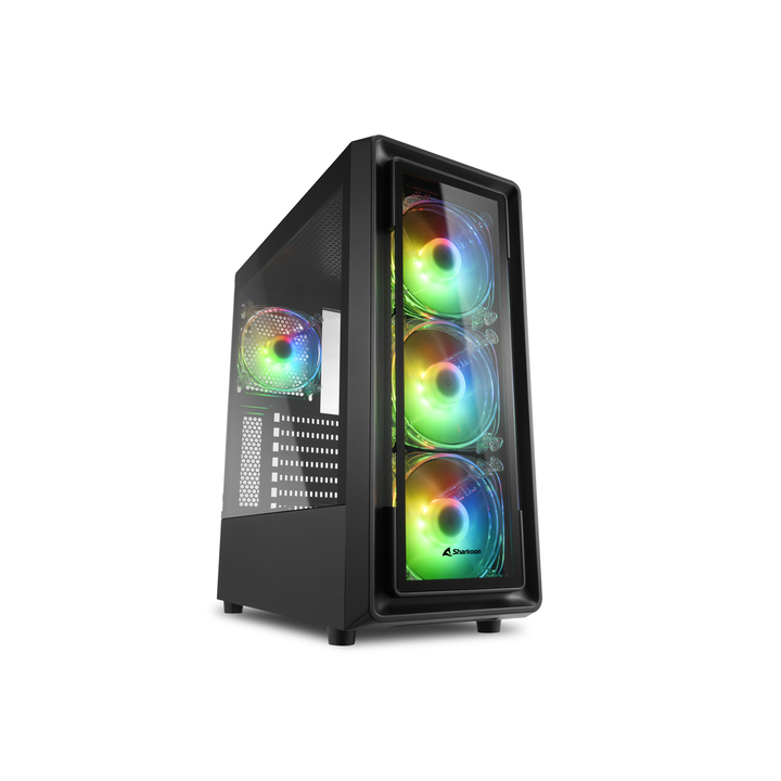SHARKOON CASE TK4 RGB 7 SLOT ESPANSIONE, PANNELLO FRONTALE VETRO TEMPERATO, 3 PORTE, 3XUSB2.0/3.0, I