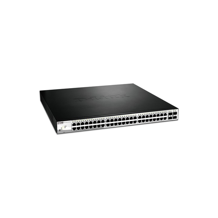 D-LINK SWITCH EASYSMART 52 PORTE GIGABIT POE 370W 4 SLOT SFP/COMBO 19 RACKMOUNT