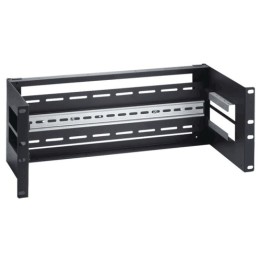 STAFFA 4U PER ARMADI 19 PER INSTALLAZIONE DISPOSITIVI SU GUIDA DIN RAIL COLORE NERO