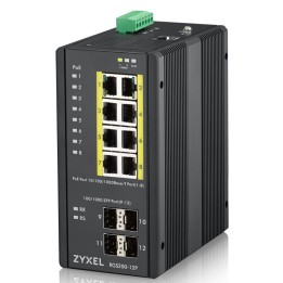 ZYXEL SWITCH INDUSTRIALE MANAGED, 12X GIGABIT POE 240W, DIN RAIL, ALIM. 12-58V DC