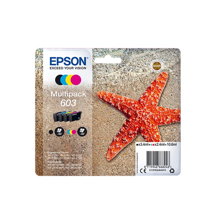 EPSON CARTUCCIA 603 MULTIPACK INKJET STELLA MARINA 4 COLORI