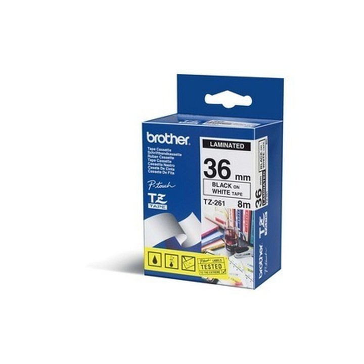 BROTHER NASTRO LAMINATO DA 36MM (8M) NERO/BIANCO