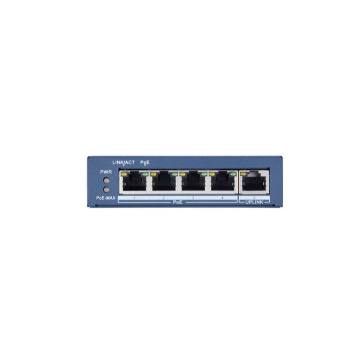 HIKVISION SWITCH 4 PORT GIGABIT UNMANAGED POE SWITCH 1 GIGABIT RJ45 UPLINK PORT, 802.3AF/AT, POE PO