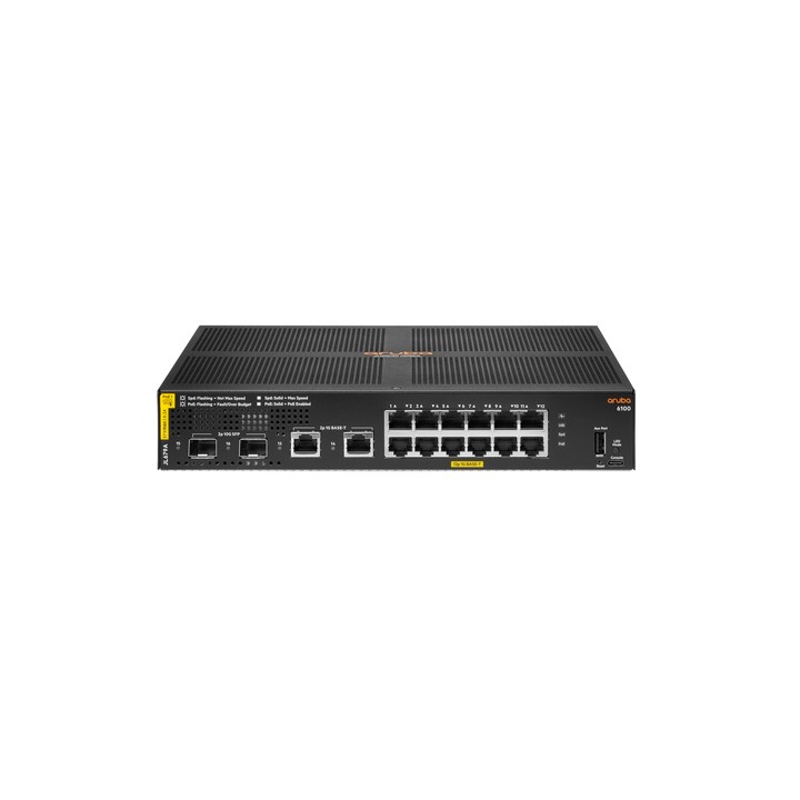 HPE SWITCH ARUBA 6100 12 PORTE 10/100/1000 POE+ (139W) 2X 1GB/10GB SFP+ 2X 1000BASET CLASS4
