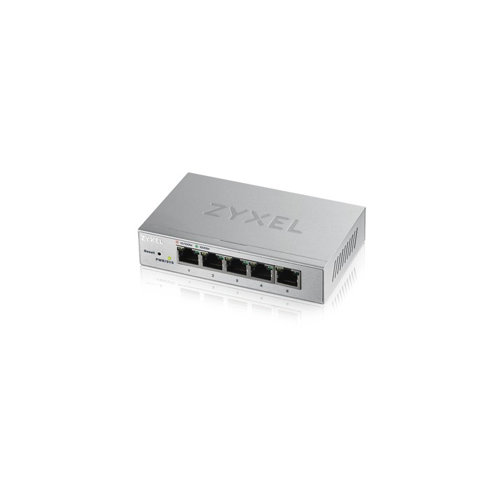 ZYXEL SWITCH UNMANAGED PLUS 5 PORTE GIGABIT, EASY MANAGEMENT PER VLAN, QoS, DESIGN SENZA VENTOLE, DESKTOP